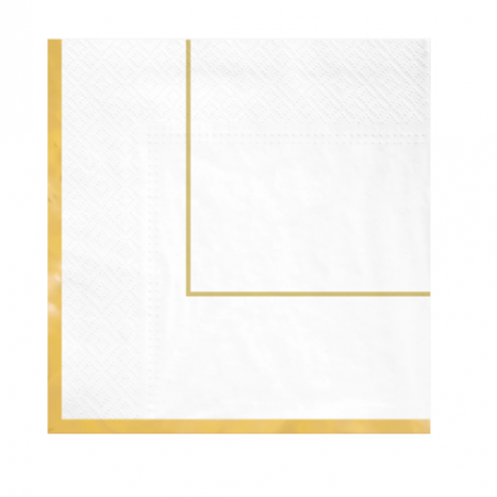 Serwetki białe Elegant Gold - 10 sztuk