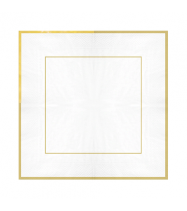 Serwetki białe Elegant Gold - 10 sztuk