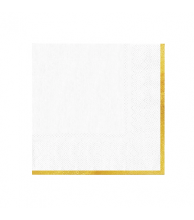 Serwetki białe Classic Gold - 10 sztuk
