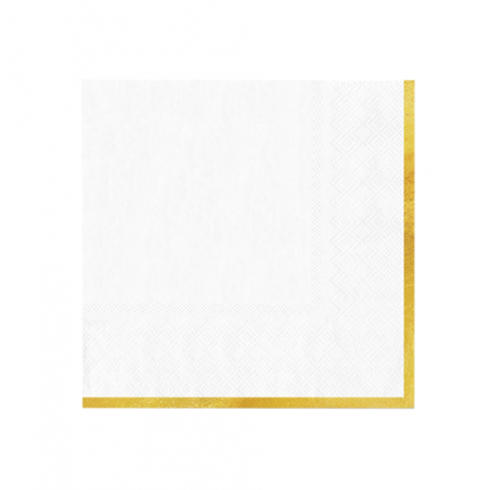 Serwetki białe Classic Gold - 10 sztuk