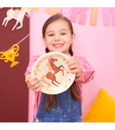 Talerzyki papierowe Koniki 18 cm - 6 sztuk