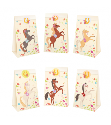 Torebki na cukierki Koniki - 6 sztuk