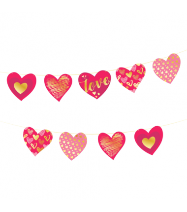 Girlanda Serca we wzory 17x200cm