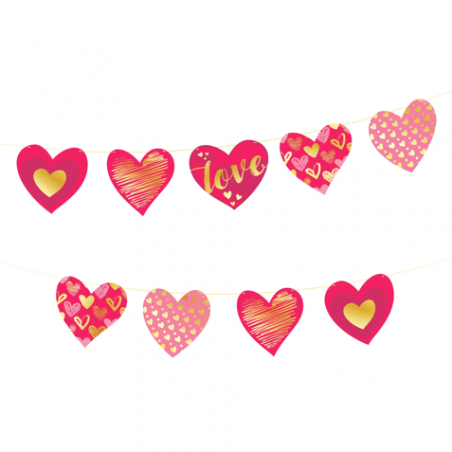 Girlanda Serca we wzory 17x200cm