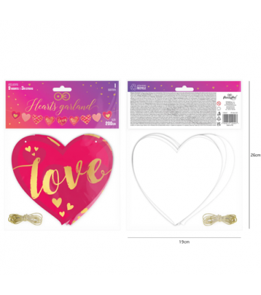 Girlanda Serca we wzory 17x200cm