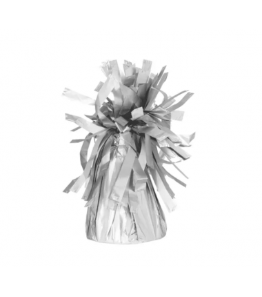 Ciężarek do balonów foliowy satynowy srebrny - 1 sztuka