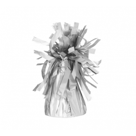 Ciężarek do balonów foliowy satynowy srebrny - 1 sztuka