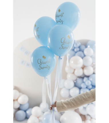 Balony nadruk Eco, Chrzest Święty błękit 33 cm - 6 sztuk