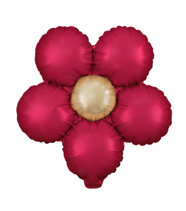 Balon foliowy Kwiat czerwony matowy 45 cm - 3 sztuki