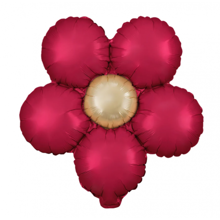 Balon foliowy Kwiat czerwony matowy 45 cm - 3 sztuki