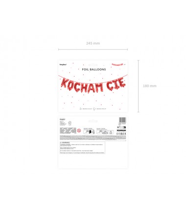 Balon foliowy KOCHAM CIĘ  285x40 cm - czerwony