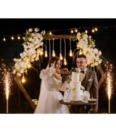 Fontanna party 26 cm,  holograficzna złota - 1 sztuka