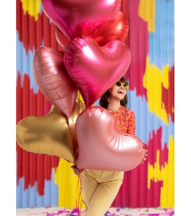 Balon foliowy Serce 75x64,5 cm - różowe złoto