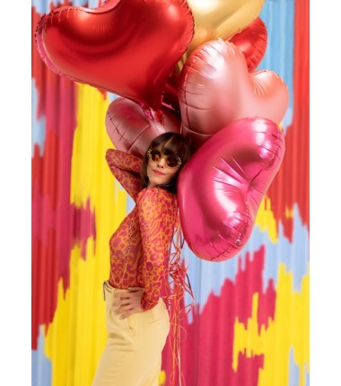 Balon foliowy Serce 75x64,5 cm - różowe złoto
