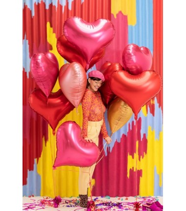 Balon foliowy Serce 75x64,5 cm - różowe złoto
