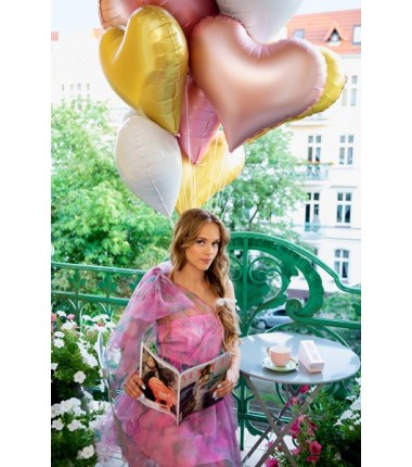 Balon foliowy Serce 75x64,5 cm - różowe złoto