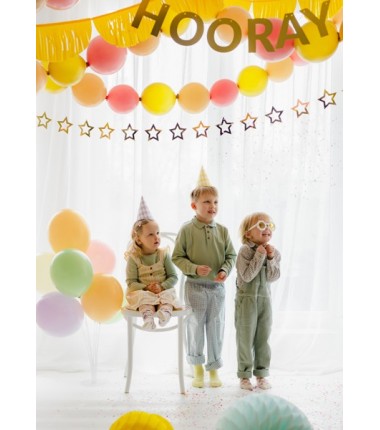 Girlanda papierowa Gwiazdki złota - 3m