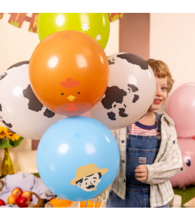 Balony Farma 30 cm - zestaw 6 sztuk