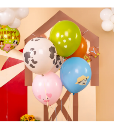 Balony Farma 30 cm - zestaw 6 sztuk