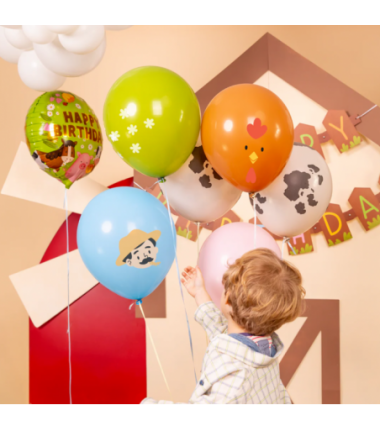Balony Farma 30 cm - zestaw 6 sztuk