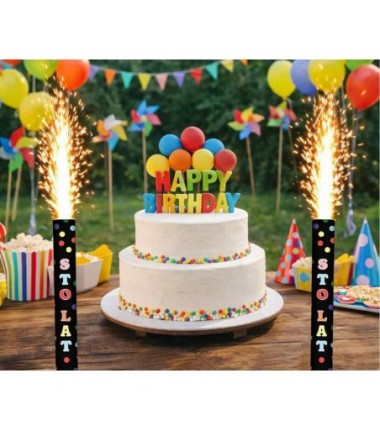 Fontanna party Sto Lat 12 cm czarna - 1 sztuka