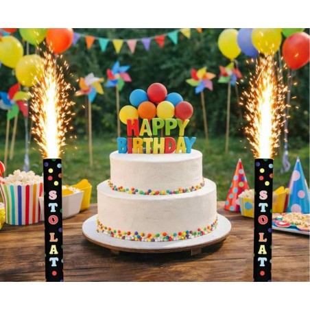 Fontanna party Sto Lat 12 cm czarna - 1 sztuka