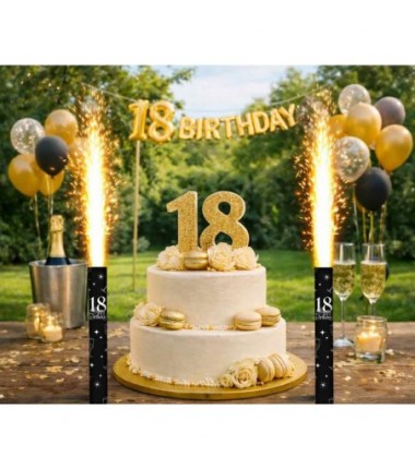 Fontanna party ,,18’’ Urodziny 12 cm czarna - 1 sztuka