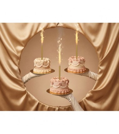 Fontanna na tort, 18cm, złota - 1 sztuka