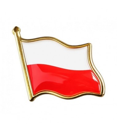 Przypinka z flagą Polski (metalowa), 2x2 cm - 1 sztuka