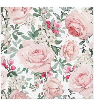 Serwetki Airlaid 40 cm x 40 cm - kwiaty - Gorgeous Roses - 50 sztuk