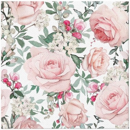 Serwetki Airlaid 40 cm x 40 cm - kwiaty - Gorgeous Roses - 50 sztuk