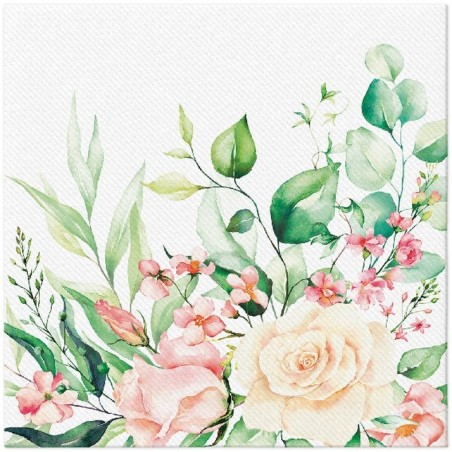 Serwetki Airlaid 40 cm x 40 cm - kwiaty - Floral Moments - 50 sztuk