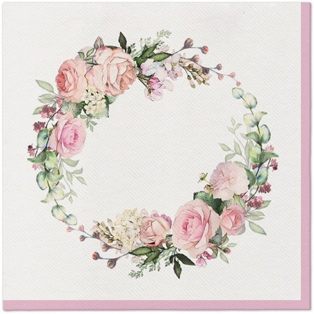 Serwetki Airlaid 40 cm x 40 cm - kwiaty - Delicate Roses - 50 sztuk