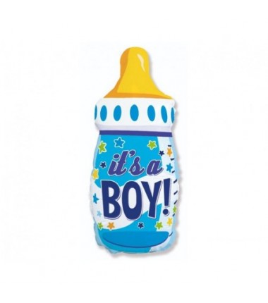 Balon foliowy ok. 80x43 cm - Butelka (niebieska), pakowany
