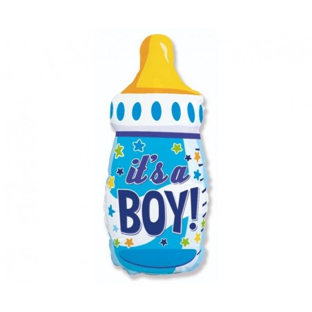 Balon foliowy ok. 80x43 cm - Butelka (niebieska), pakowany