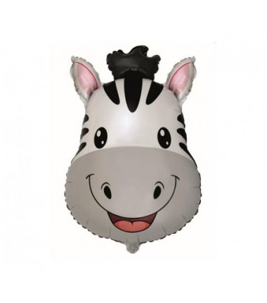 Balon foliowy ok. 68x48 cm - Zebra (głowa), pakowany