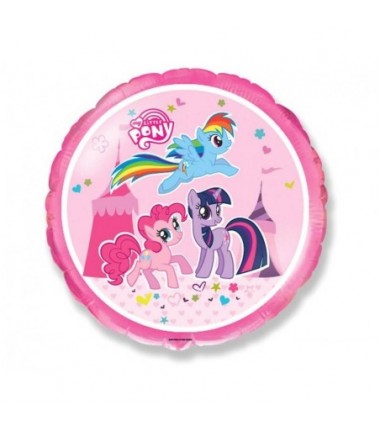 Balon foliowy ok. 45 cm - 18" - "Little Pony" (okrągły), pakowany