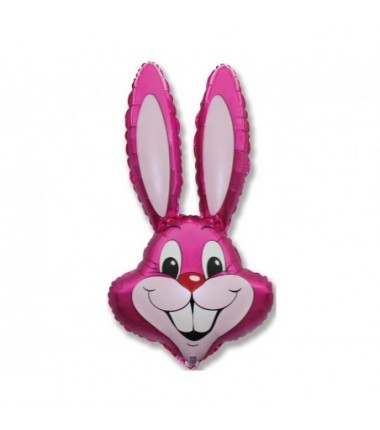 Balon foliowy ok. 90x58 cm - królik "Rabbit" (różowy), pakowany