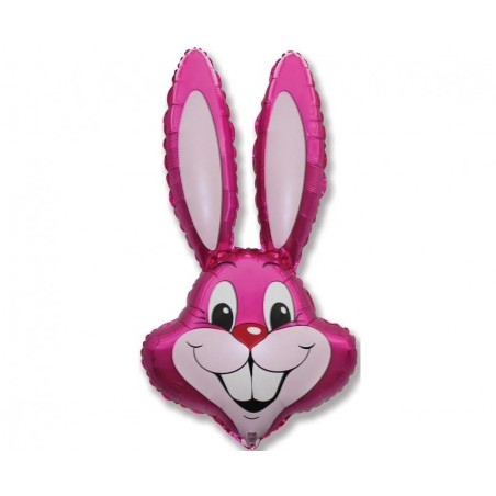 Balon foliowy ok. 90x58 cm - królik "Rabbit" (różowy), pakowany