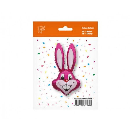 Balon foliowy ok. 90x58 cm - królik "Rabbit" (różowy), pakowany