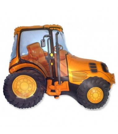 Balon foliowy ok. 75x94 - 24" - Traktor (żółty, pomarańczowy), pakowany