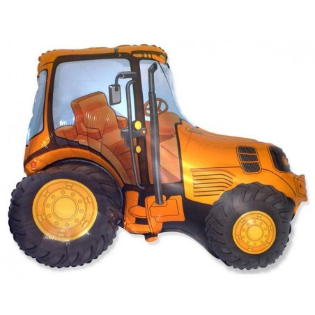 Balon foliowy ok. 75x94 - 24" - Traktor (żółty, pomarańczowy), pakowany