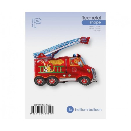 Balon foliowy ok. 78x78 cm - Wóz strażacki, pakowany