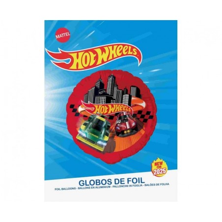 Balon foliowy ok. 45 cm - 18" - Samochody Hot Wheels, pakowany