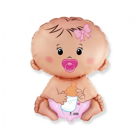 Balon foliowy ok. 67x46 cm - 24" - "Bobas Dziewczynka", pakowany