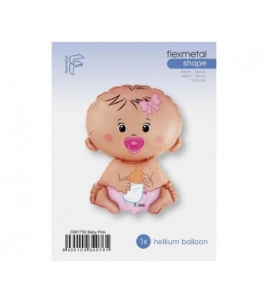 Balon foliowy ok. 67x46 cm - 24" - "Bobas Dziewczynka", pakowany