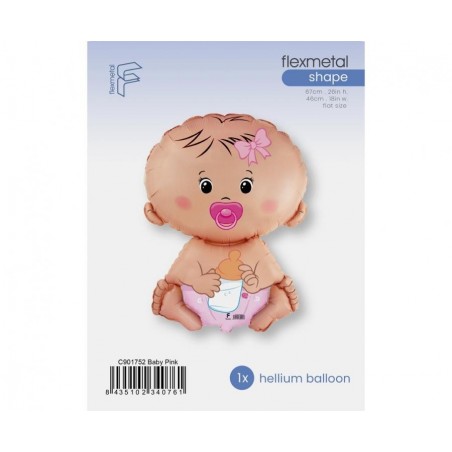 Balon foliowy ok. 67x46 cm - 24" - "Bobas Dziewczynka", pakowany