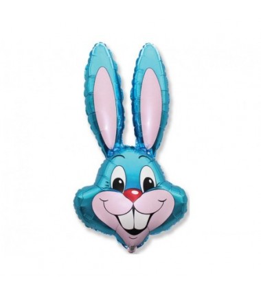 Balon foliowy ok. 90x58 cm - 24" - królik "Rabbit" (niebieski), pakowany