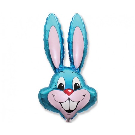 Balon foliowy ok. 90x58 cm - 24" - królik "Rabbit" (niebieski), pakowany