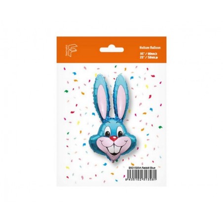 Balon foliowy ok. 90x58 cm - 24" - królik "Rabbit" (niebieski), pakowany